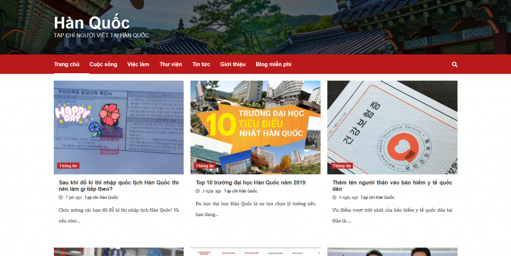 Hanquoc.kr Information site for Vietnamese living in Korea